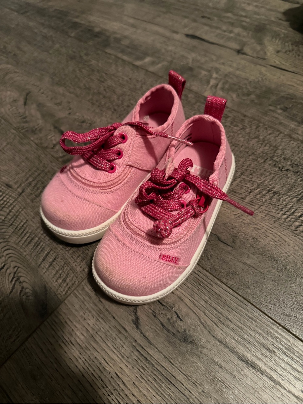 Kids Pink Canvas Lace-Up Sneakers by Billy